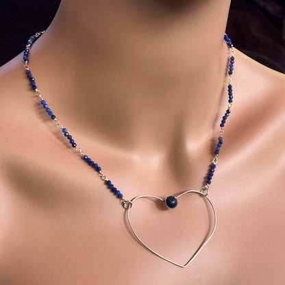 Lapis Lazuli Heart Pendant Necklace