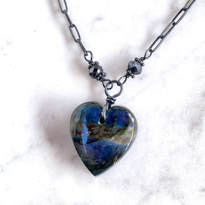 Labradorite Heart Necklace