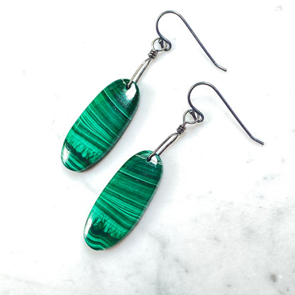 Malachite Drop Dangle Earrings