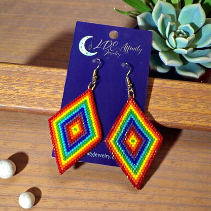Beaded Glass Pride Earrings