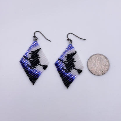 Purple Witch Seed Bead Earrings