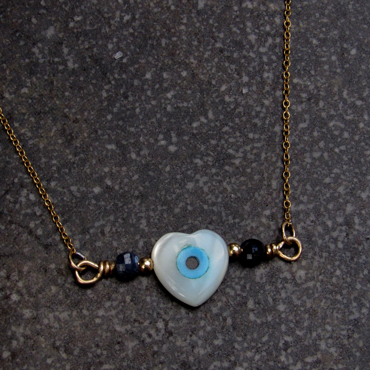 Evil Eye and Blue Sapphire Necklace