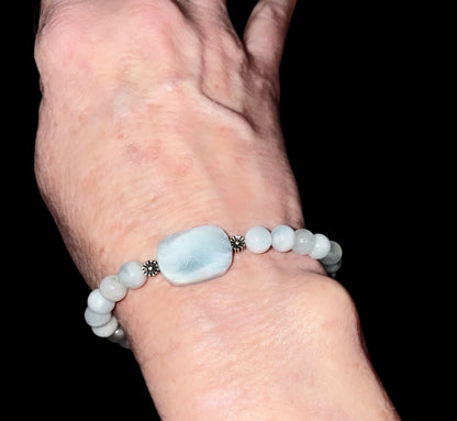 Aquamarine Bracelet with Sterling Silver