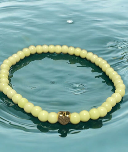 Yellow Chrysoprase beaded stretch bracelet