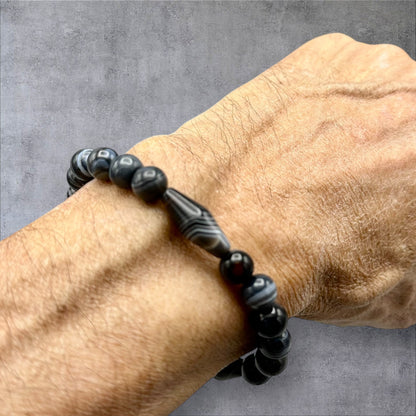 Black Banded Agate Bracelet