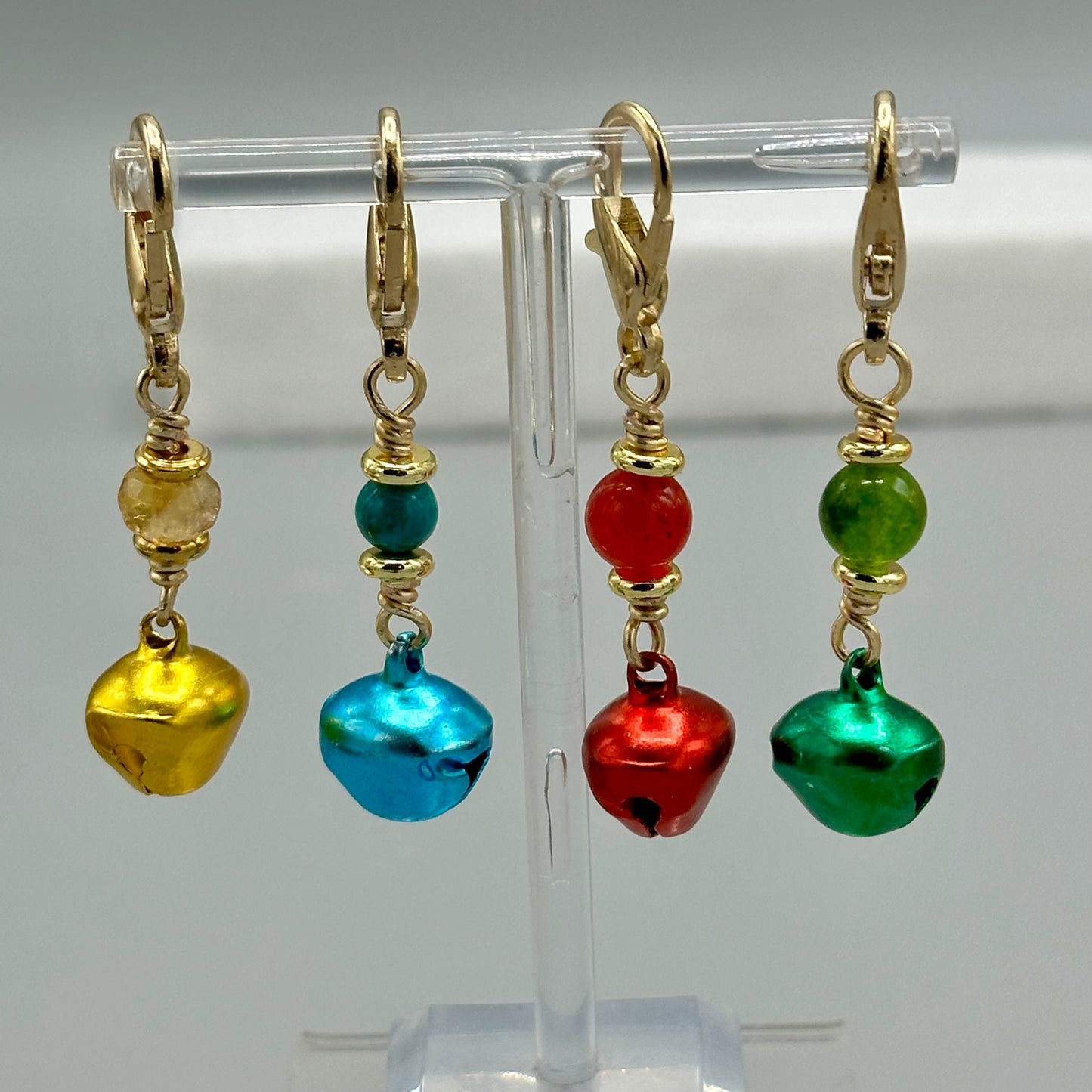 Jingle Bell and Gemstone Pet Collar Charms