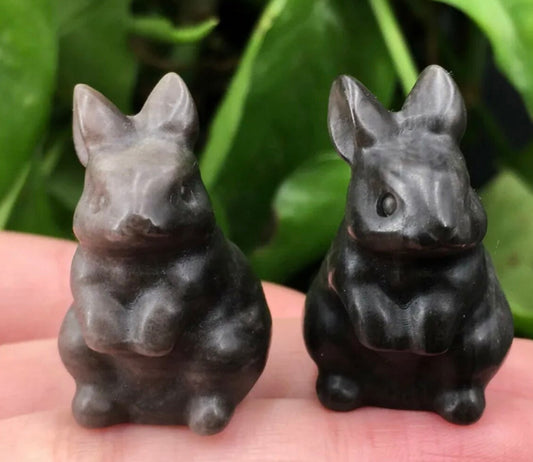 Silver Obsidian Bunny Rabbit