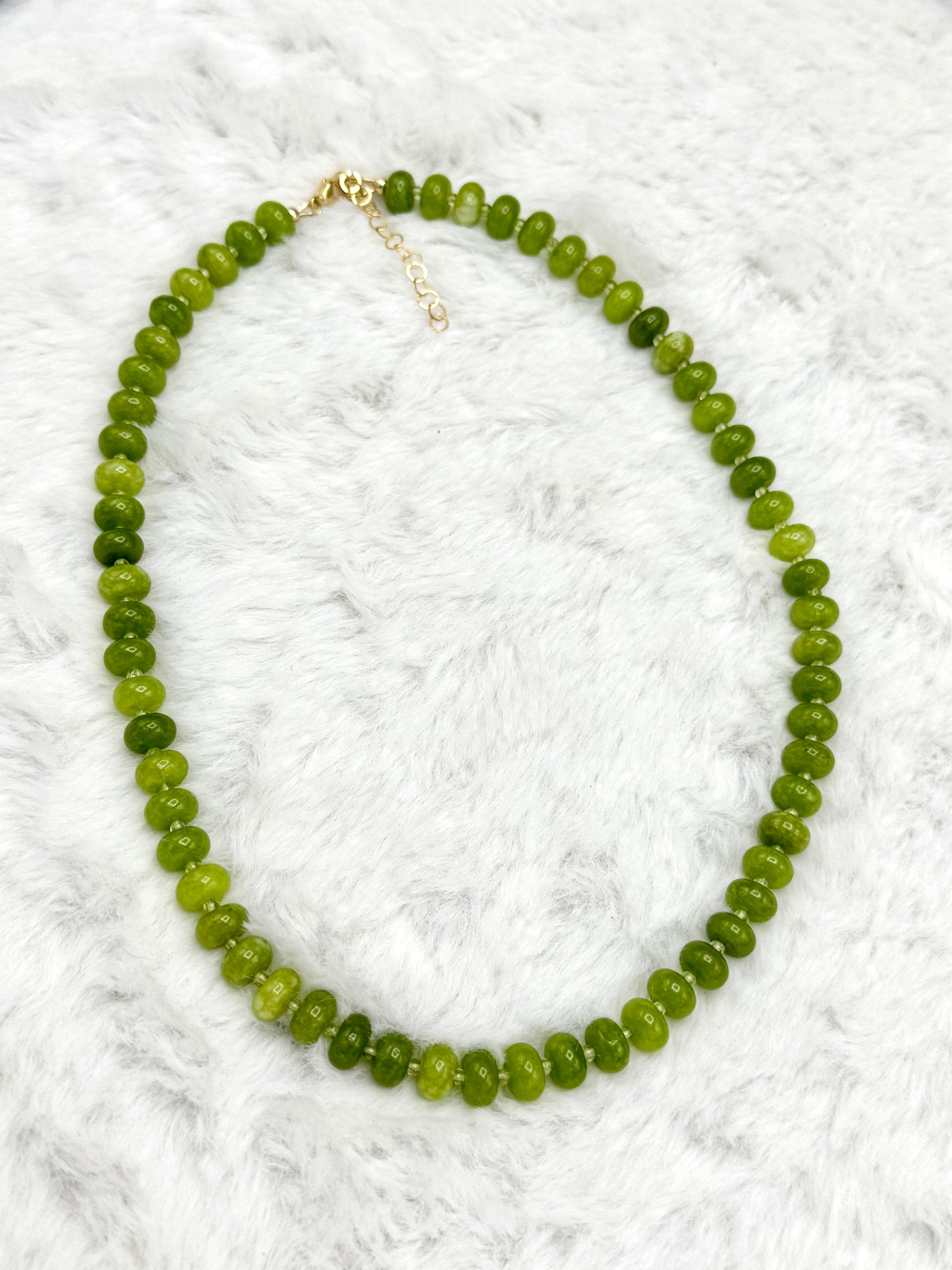 Peridot and Jade Necklace