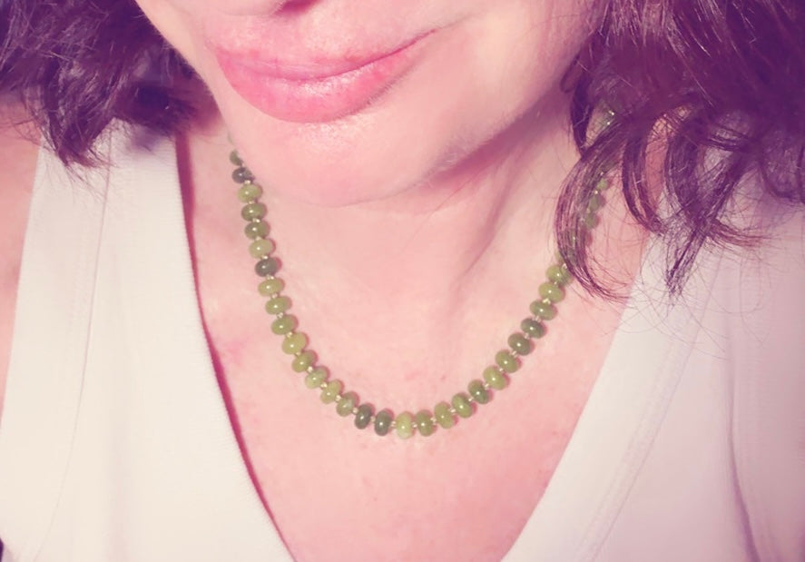 Peridot and Jade Necklace