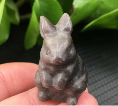 Silver Obsidian Bunny Rabbit