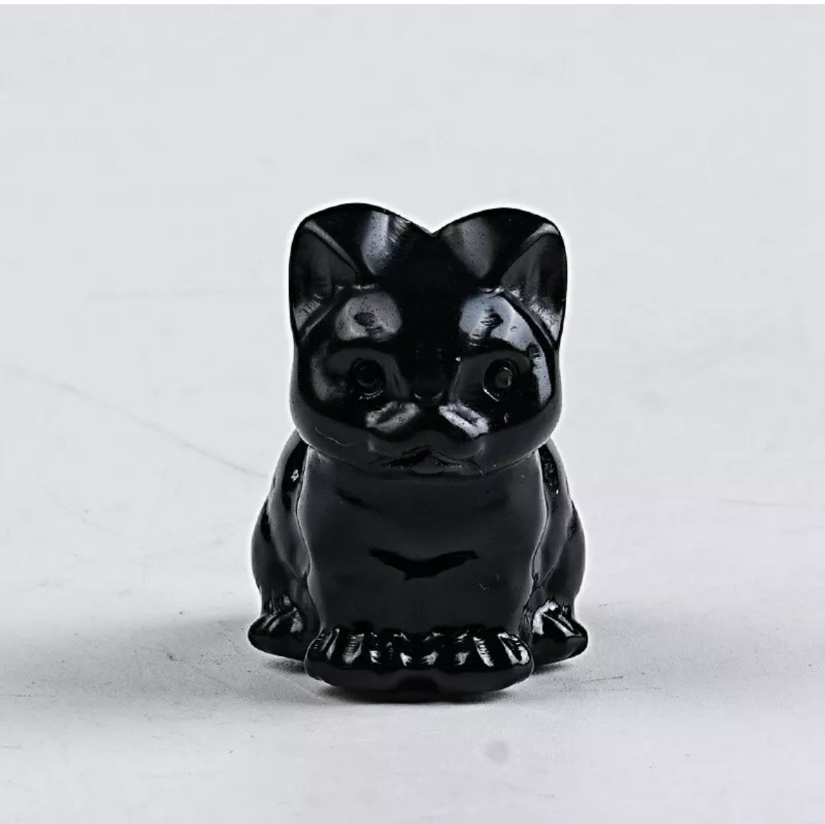 Small Black obsidian kitty cat