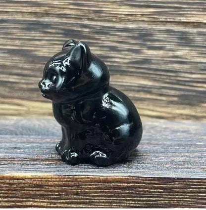 Small Black obsidian kitty cat