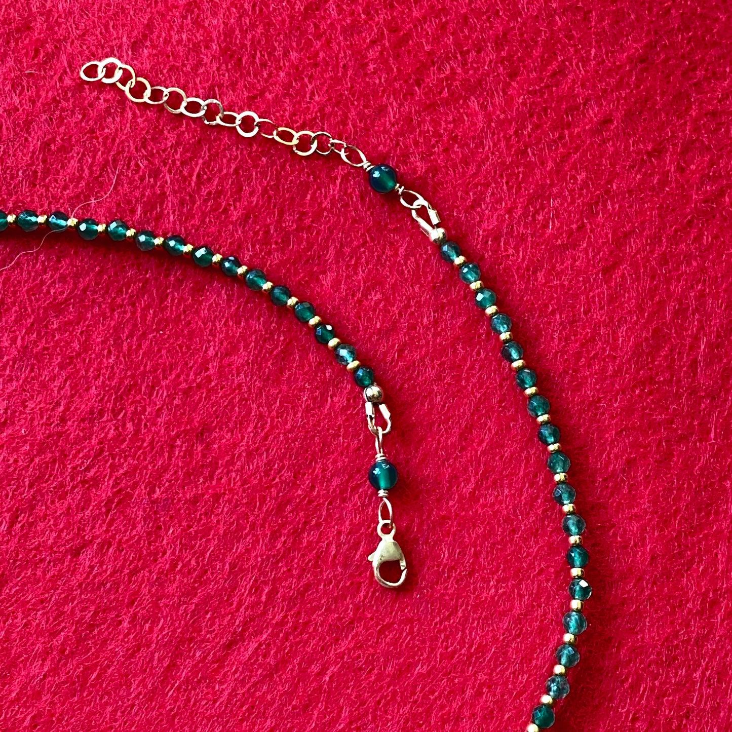 Green Agate gemstone Slice necklace