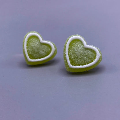 Frosted Candy Heart Stud Earrings