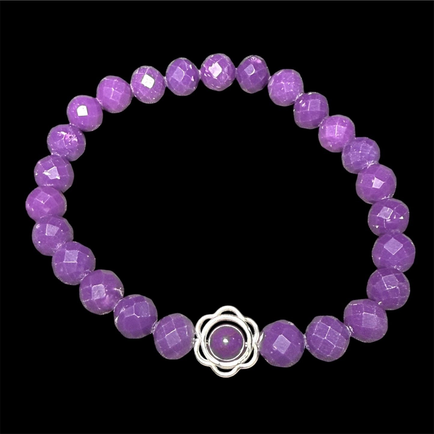 Phosphosiderite and Flower Beaded Bracelet
