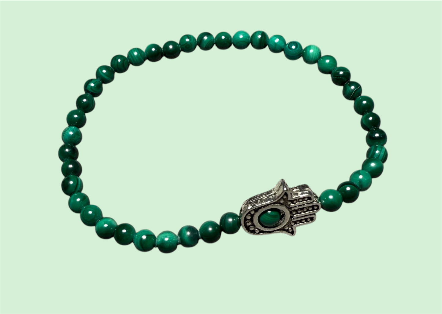 Malachite Hamsa Bracelet