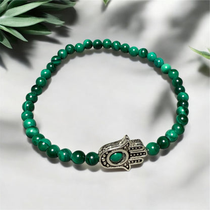 Malachite Hamsa Bracelet
