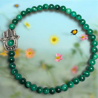 Malachite Hamsa Bracelet