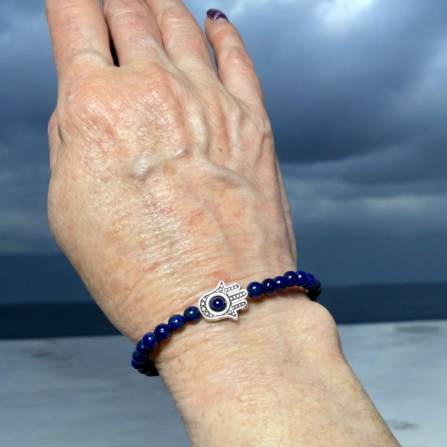 Lapis Lazuli Hamsa Bracelet