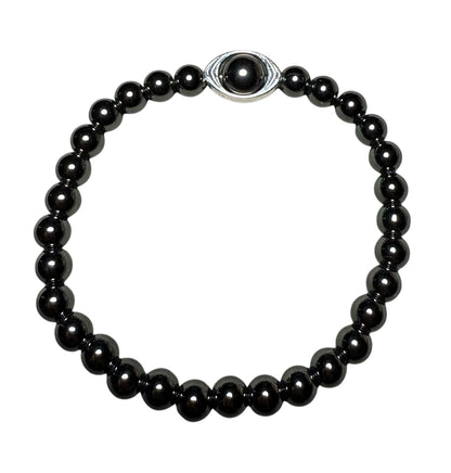 Hematite gemstone Evil Eye Bracelet