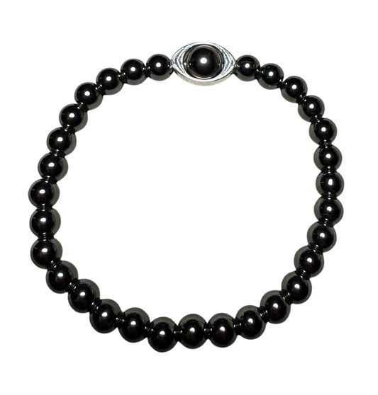 Hematite gemstone Evil Eye Bracelet