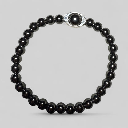 Hematite gemstone Evil Eye Bracelet