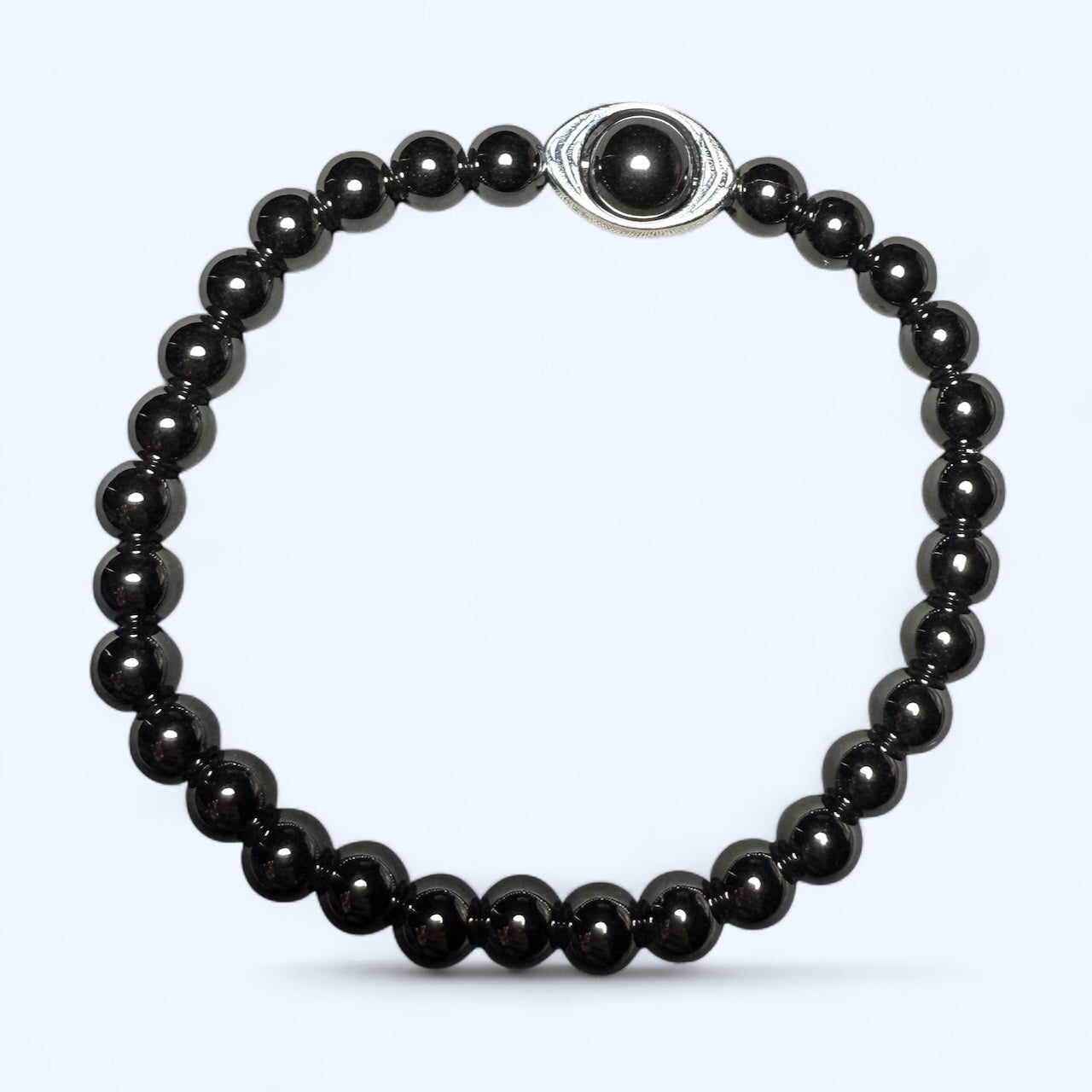 Hematite gemstone Evil Eye Bracelet
