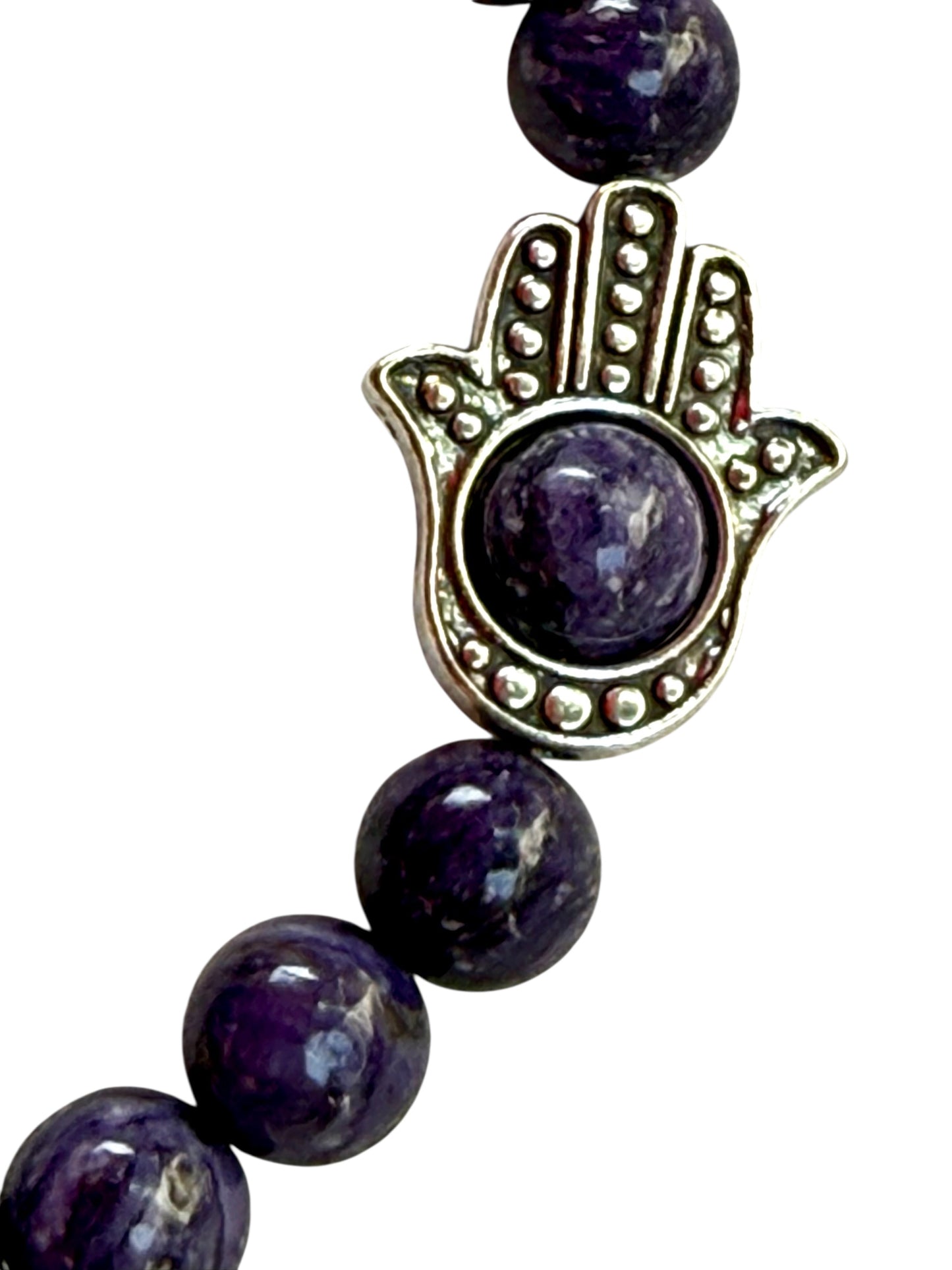 Charoite and Hamsa Bracelet