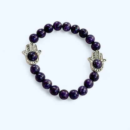 Charoite and Hamsa Bracelet