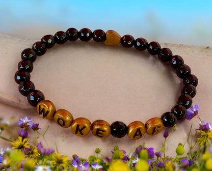 Woke AF Beaded Gemstone Bracelet