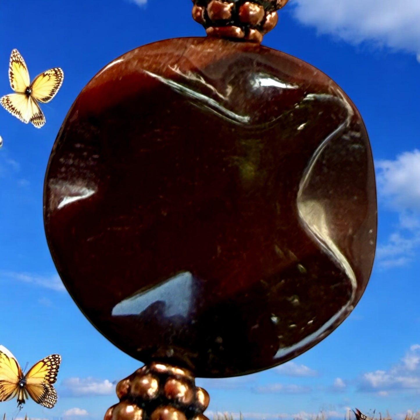 Red Tiger’s Eye gemstone and Copper stretch bracelet
