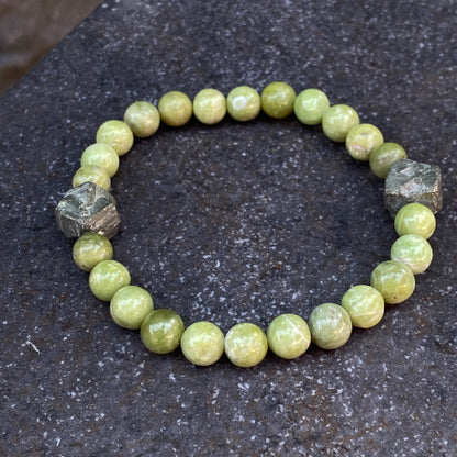 Peridot and Pyrite Bracelet