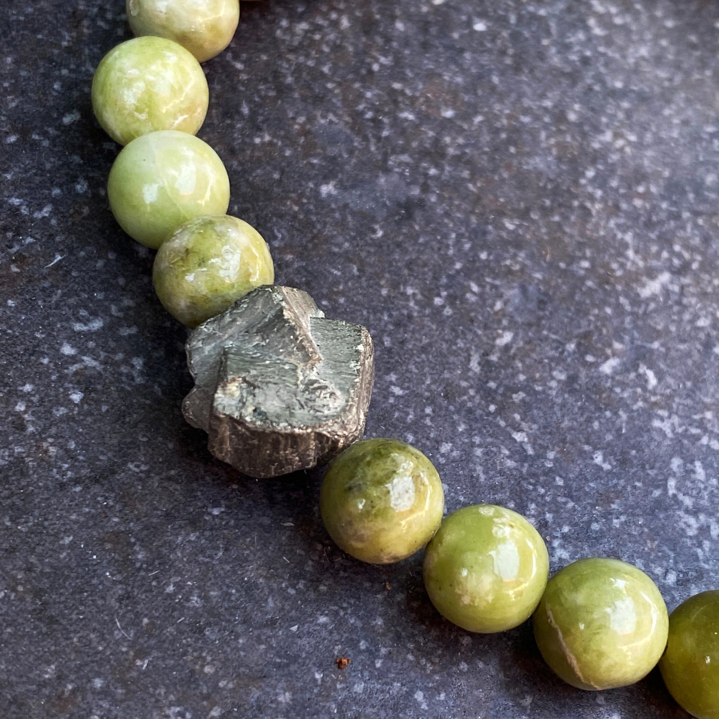 Peridot and Pyrite Bracelet