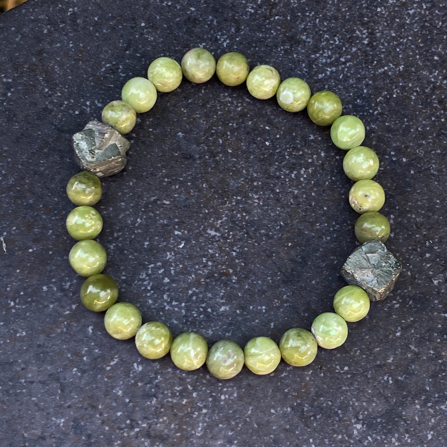 Peridot and Pyrite Bracelet