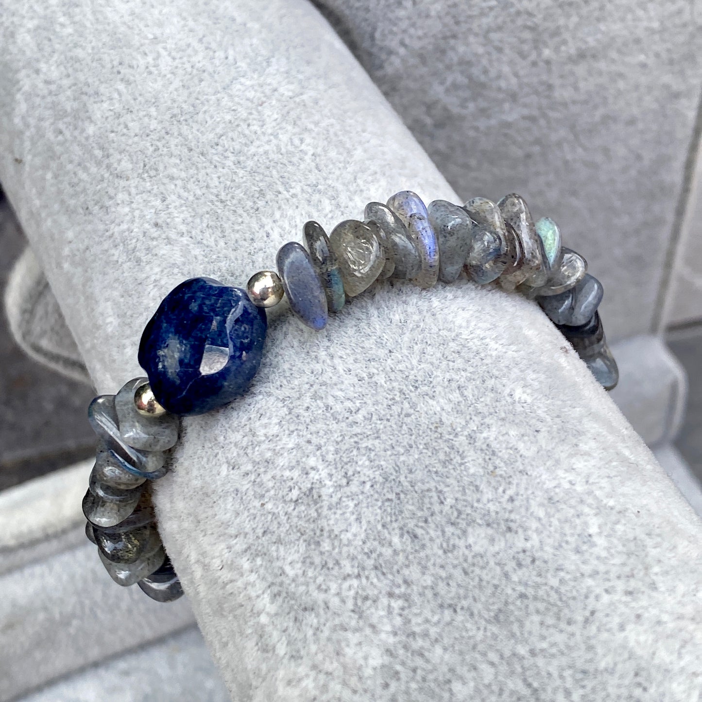 Blue Sapphire and Labradorite Bracelet