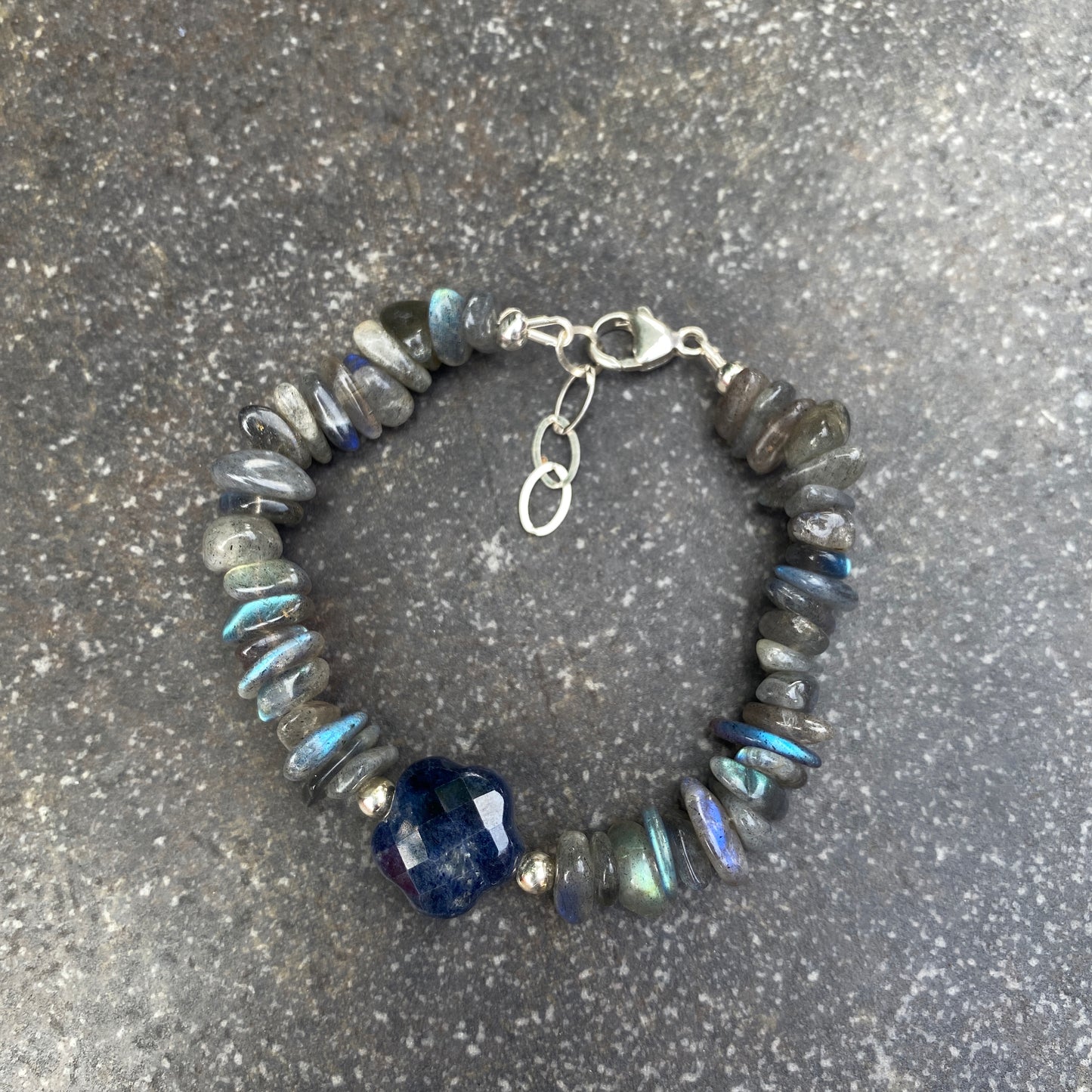 Blue Sapphire and Labradorite Bracelet