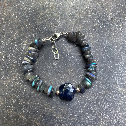 Blue Sapphire and Labradorite Bracelet