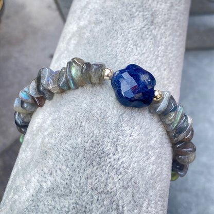 Blue Sapphire and Labradorite Bracelet