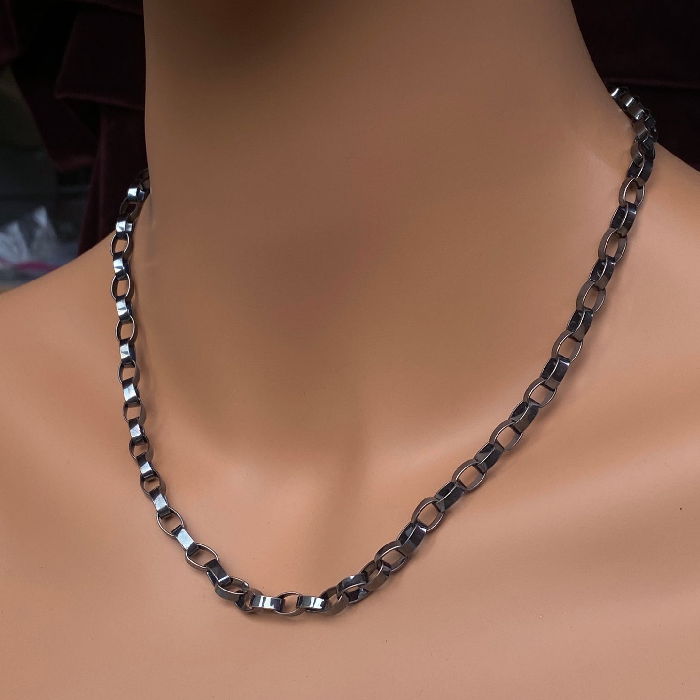 Oxidized Sterling Silver Heavy Chain