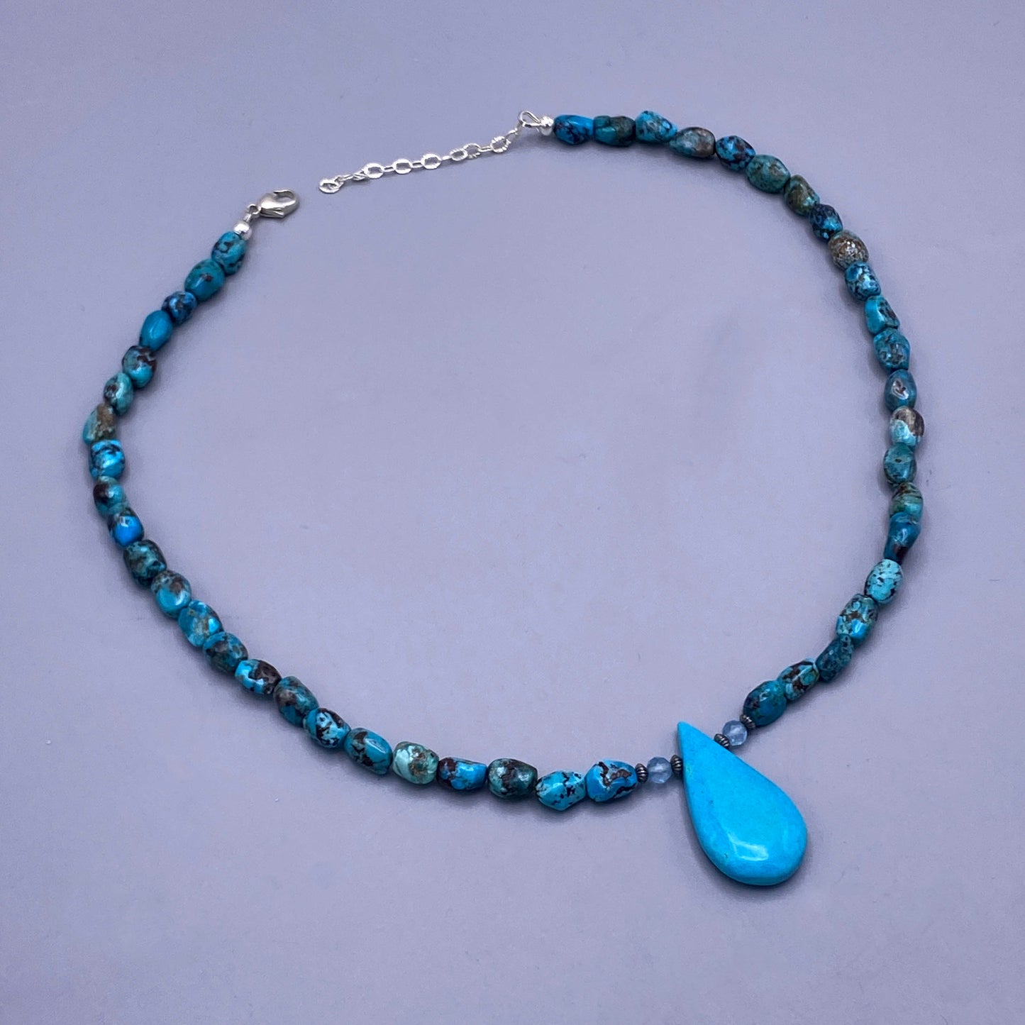 Turquoise and Blue Topaz gemstone Necklace