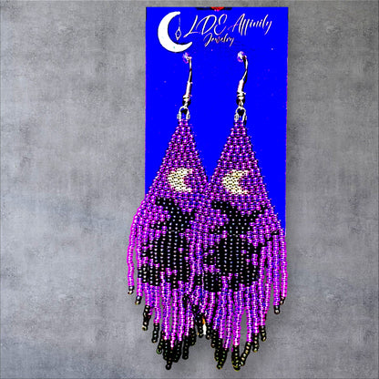 Purple Witch Fringe Earrings