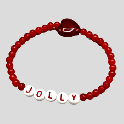 Christmas Jolly Beaded Stretch Bracelet