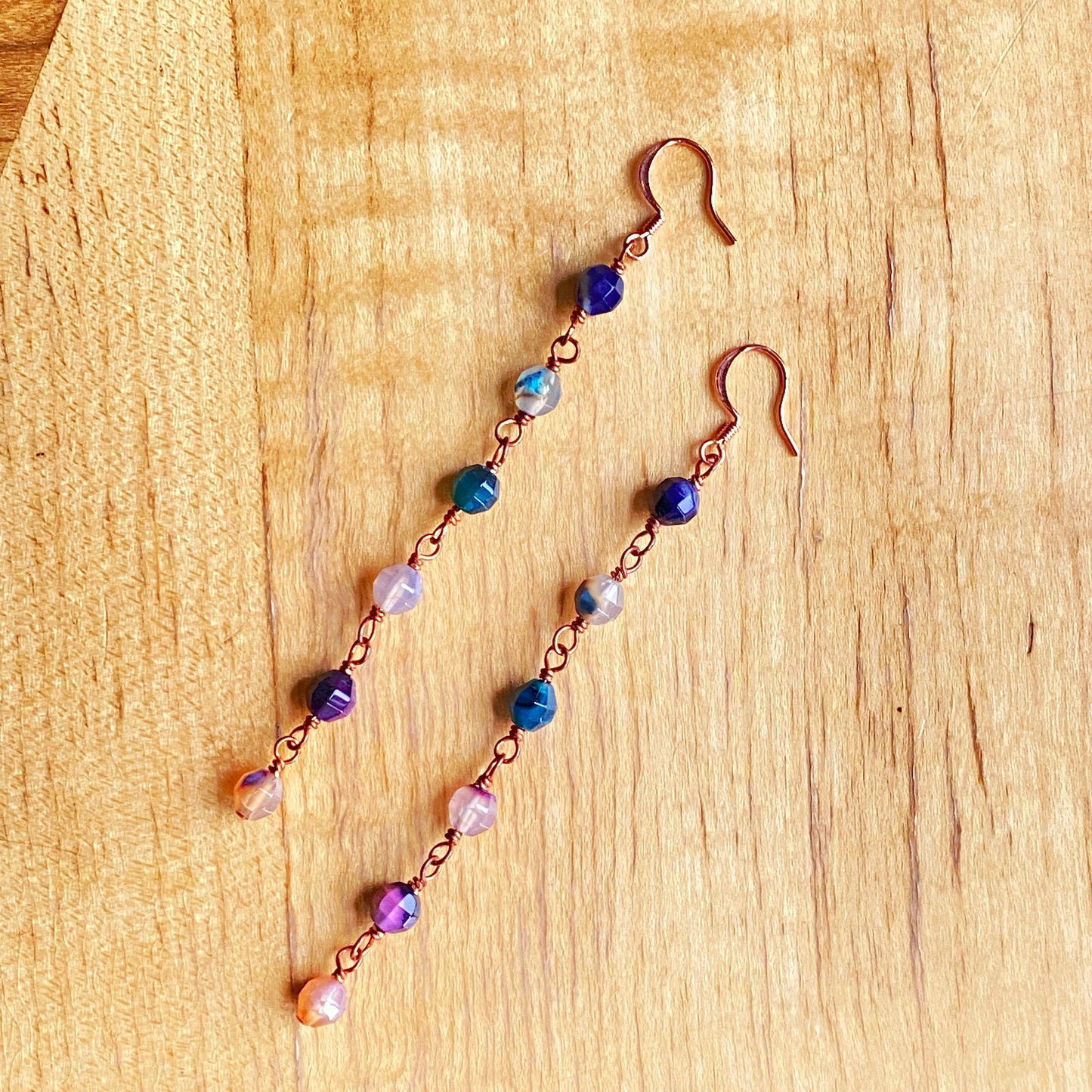 Rainbow Agate Dangle Earrings