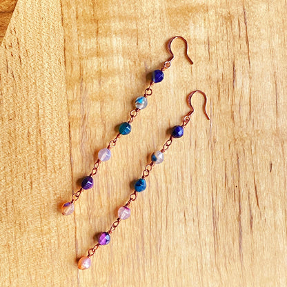 Rainbow Agate Dangle Earrings