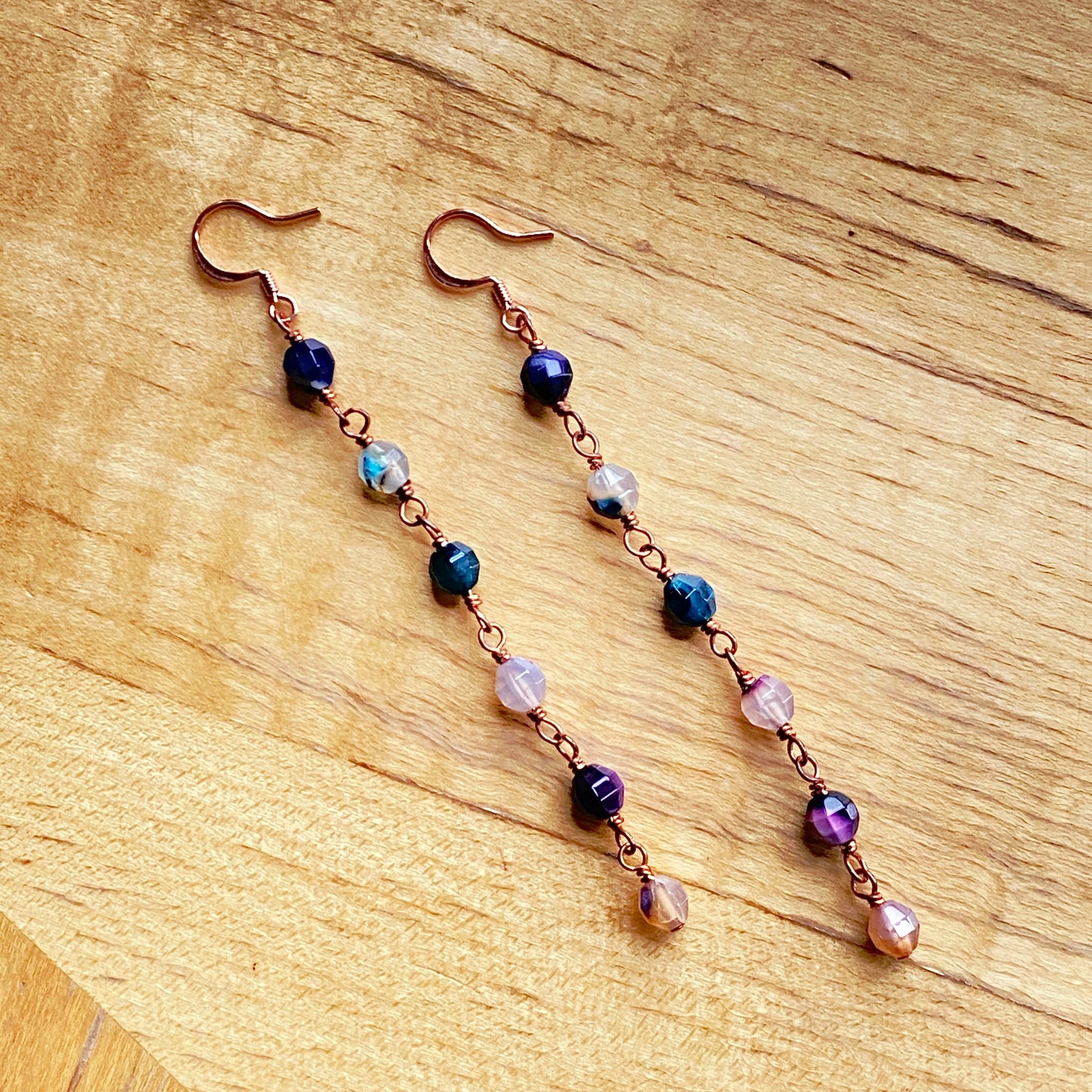 Rainbow Agate Dangle Earrings
