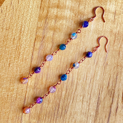 Rainbow Agate Dangle Earrings