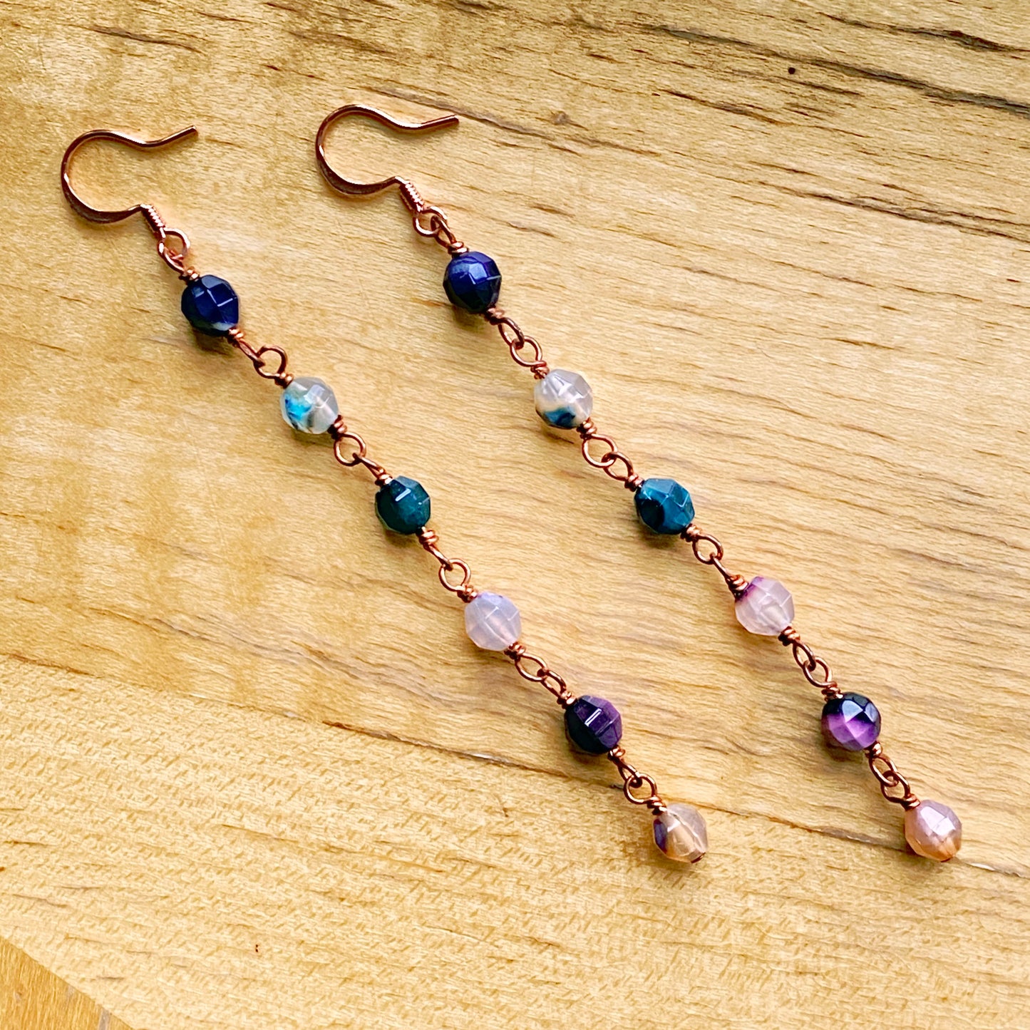 Rainbow Agate Dangle Earrings