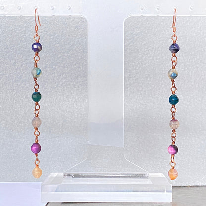 Rainbow Agate Dangle Earrings