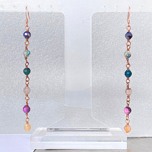 Rainbow Agate Dangle Earrings