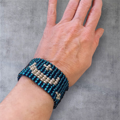 Moon and Stars Glass Beaded Bracelet